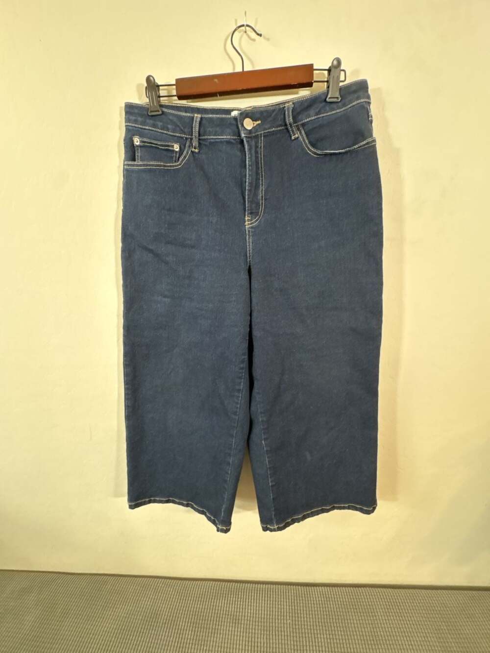Marc New York Jeans Women's Dark Wash Denim Cropped Wide Leg Jeans Size 14